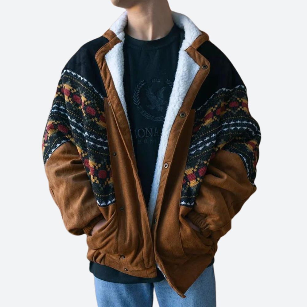 Fashion Glam | Vintage Suede Jacket With Fleece Lining