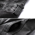 Fashion Glam | Men's Leather Jacket Black made of real leather