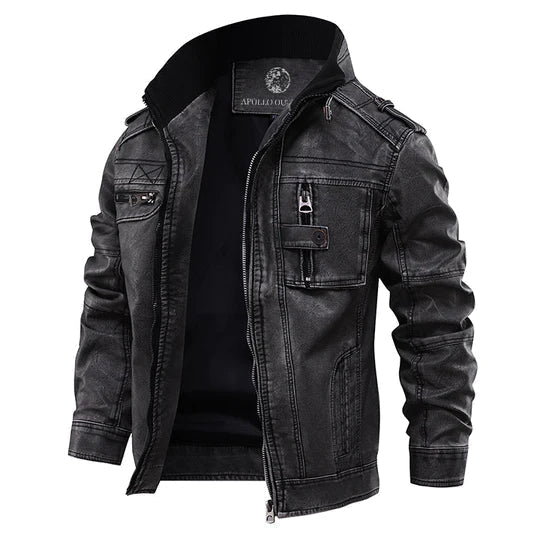 Fashion Glam | Men's Leather Jacket Black made of real leather