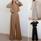 Fashion Glam | Long Sleeve And Wide Leg Pants For Women