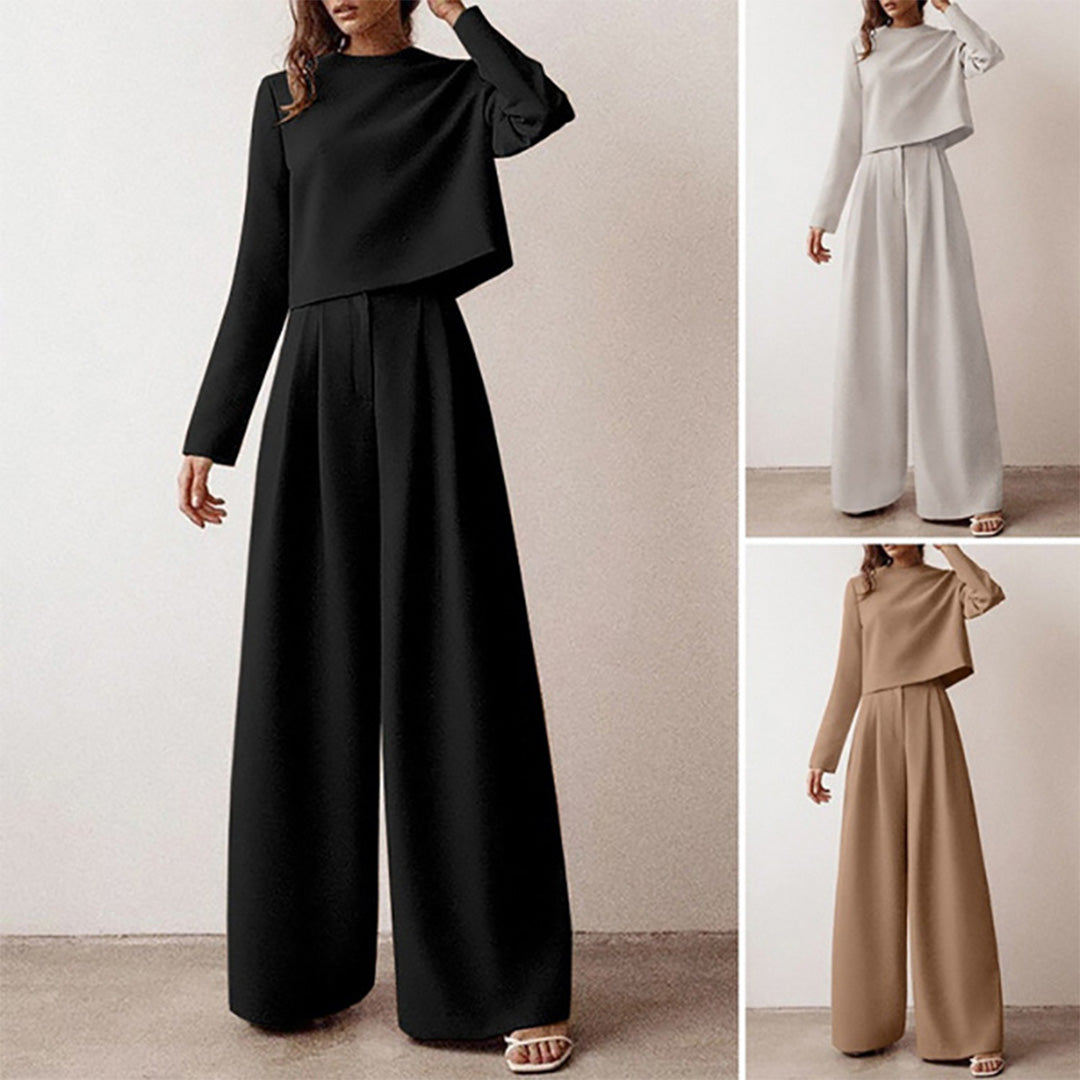 Fashion Glam | Long Sleeve And Wide Leg Pants For Women