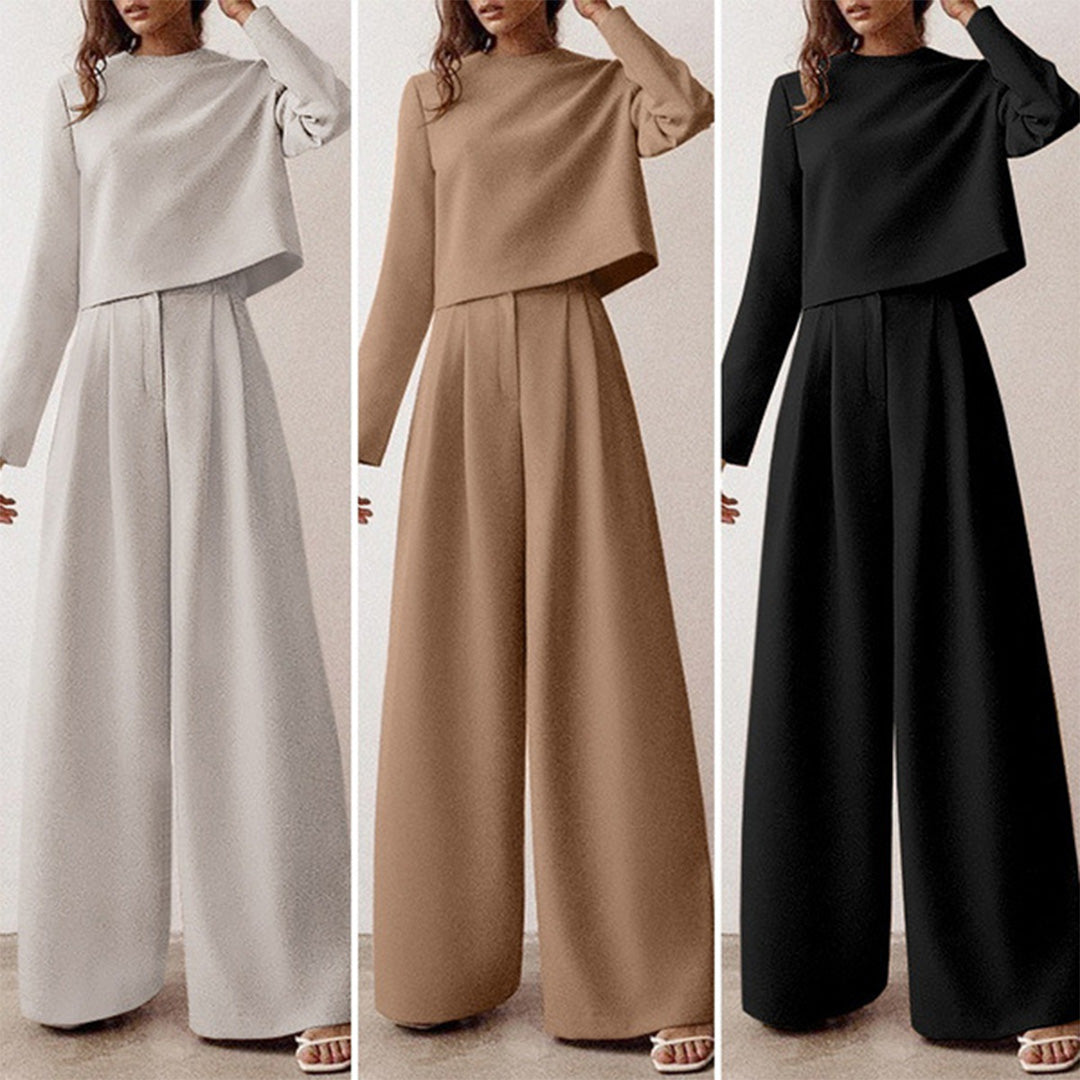 Fashion Glam | Long Sleeve And Wide Leg Pants For Women