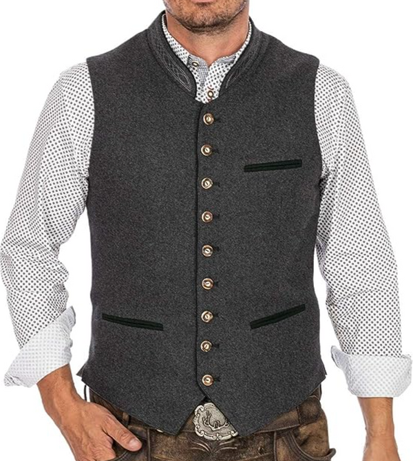 Fashion Glam | Men's Traditional Waistcoat Waistcoat Gray Classic Elegant