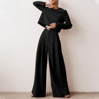 Fashion Glam | Long Sleeve And Wide Leg Pants For Women