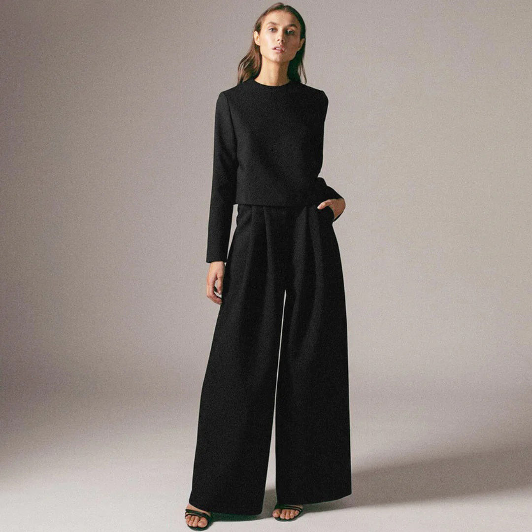 Fashion Glam | Long Sleeve And Wide Leg Pants For Women