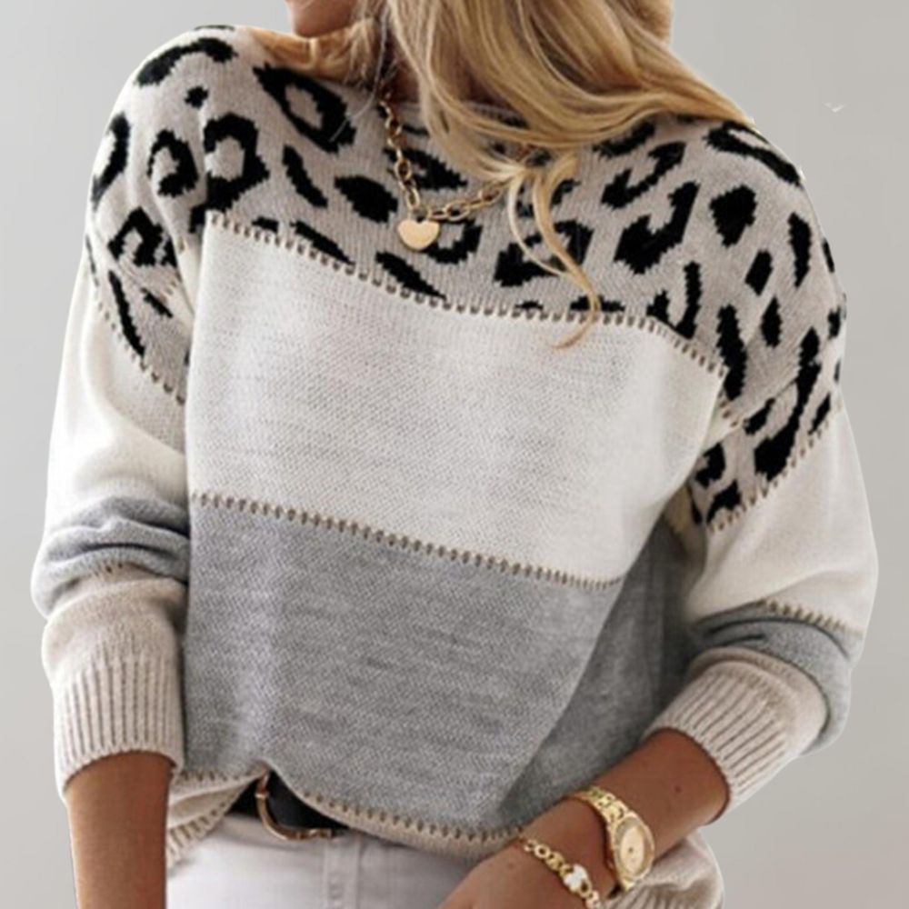 DANICA – CHIC CONTRAST KNIT SWEATER