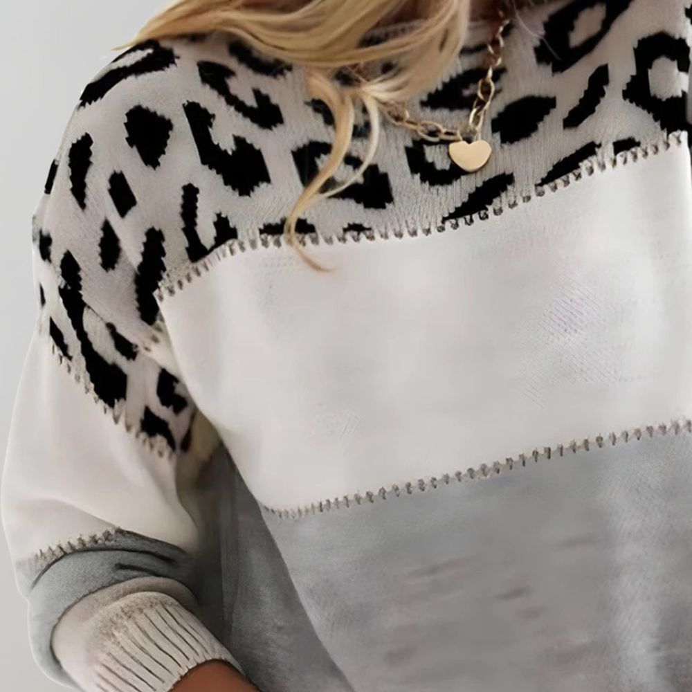 DANICA – CHIC CONTRAST KNIT SWEATER