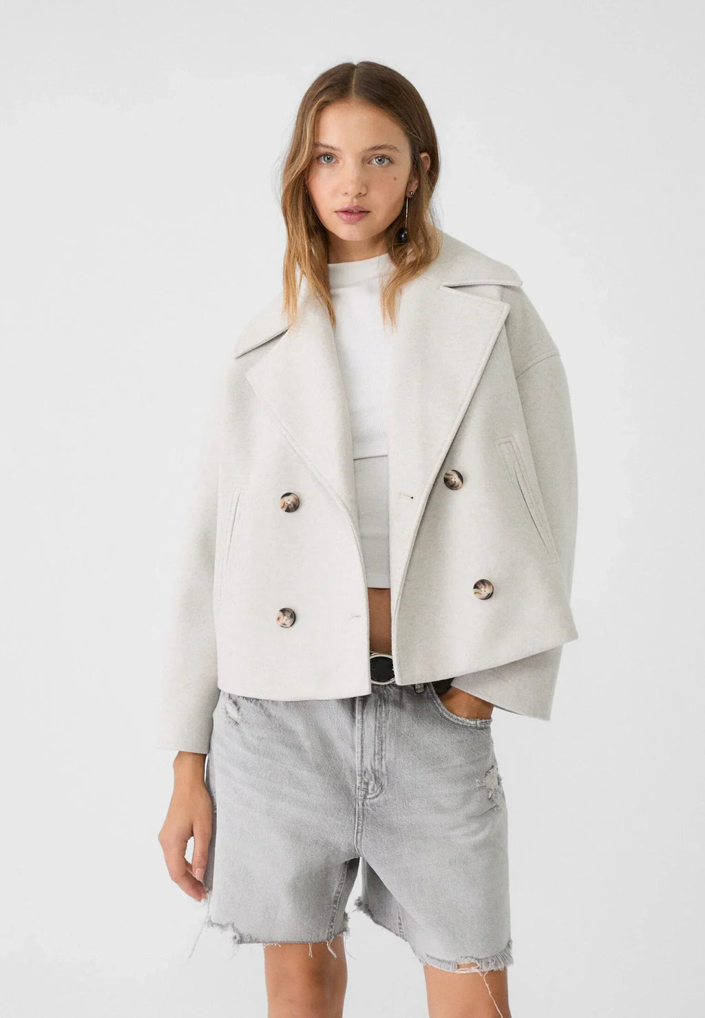 Ladies short double-breasted coat
