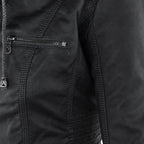 Fashion Glam | Women's Leather Jacket with Hood