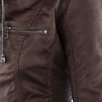 Fashion Glam | Women's Leather Jacket with Hood