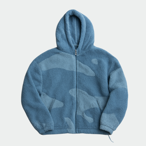 Fashion Glam | Men's Hooded Zip-Up Warm Fleece Jacket