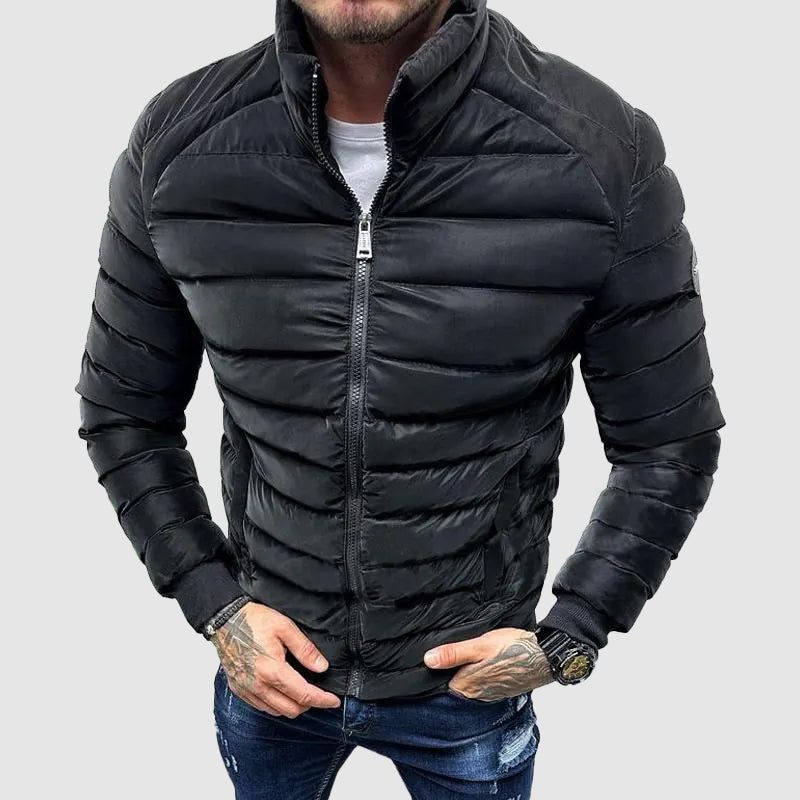 Fashion Glam | Warm Slim Fit Puffer Jacket for Men's Winter Comfort