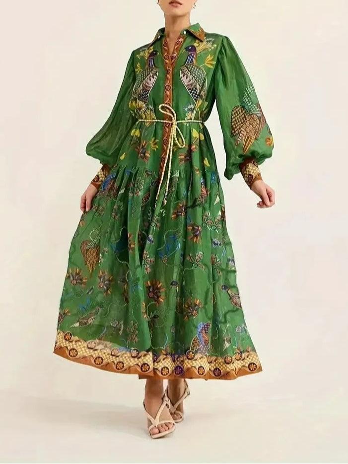 Coralie™ Floral Print Maxi Cardigan Dress