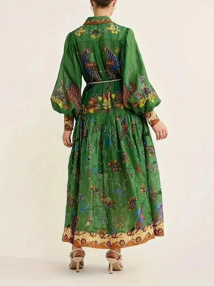 Coralie™ Floral Print Maxi Cardigan Dress