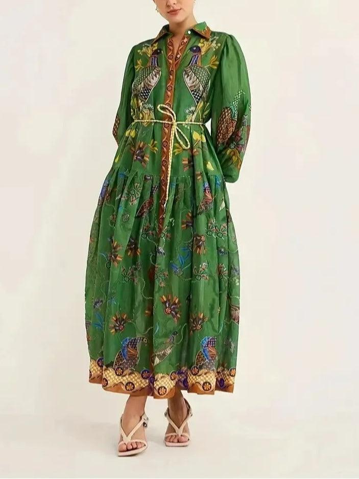 Coralie™ Floral Print Maxi Cardigan Dress