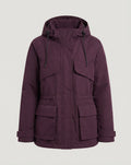 Women's nan short boxy parka with multifunctional patch pockets, adjustable hood, and windproof thermal filling