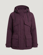 Women's nan short boxy parka with multifunctional patch pockets, adjustable hood, and windproof thermal filling
