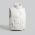 Women's sleeveless thermo quilted vest with high shawl collar and practical side pockets