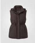 Women's Nano Padded Long Vest with Hood, Drawstring Waist and Two-Way Zipper