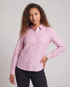 Women's loose-fitting striped oversized shirt blouse with classic collar and long cuffed sleeves Fashion Glam