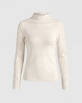 Women's Fine Fine Knit Long Sleeve with Lace Trim and Stand-up Collar Fashion Glam