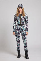 Ladies Camo-Design Overall with Zipper Fashion Glam