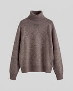 Women's oversized turtleneck sweater with extra wide silhouette and ribbed edges Fashion Glam