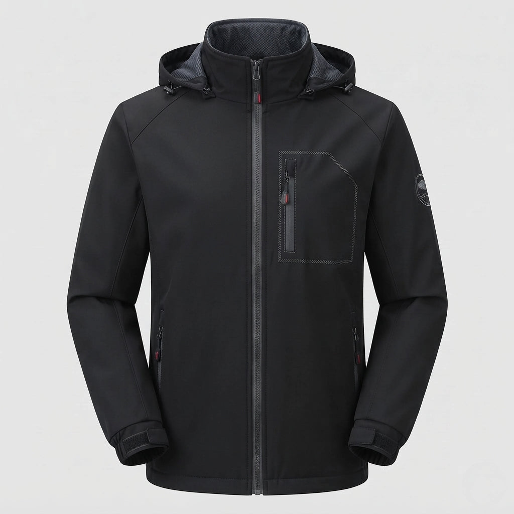 Men's Sporty Outdoor Jacket with Hood Fashion Glam