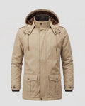 Men's field parka in canvas look with warming teddy fleece lining and utility pockets Fashion Glam