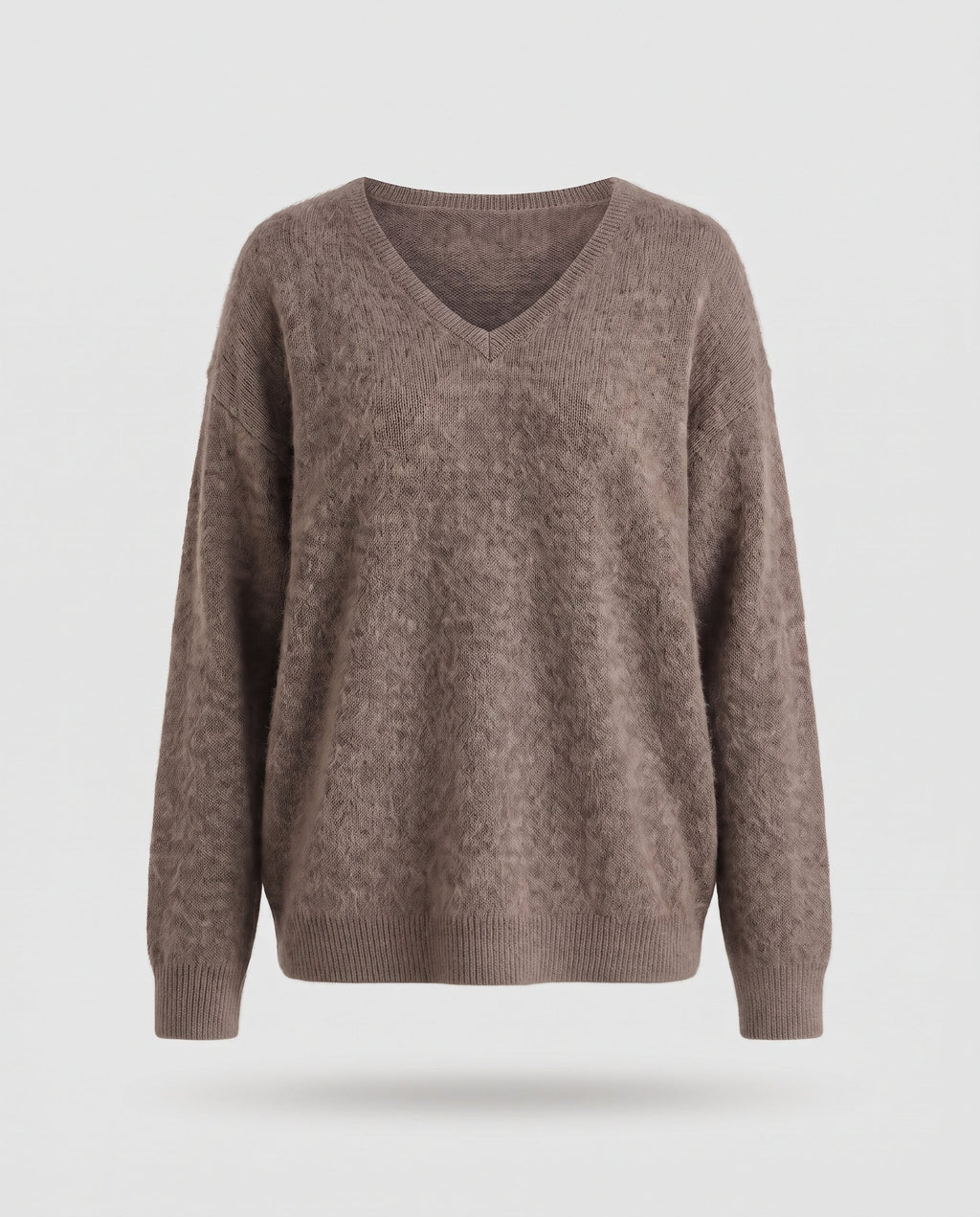 Women's Mohair Sweater with V-neck and Casual Oversized Fit Fashion Glam