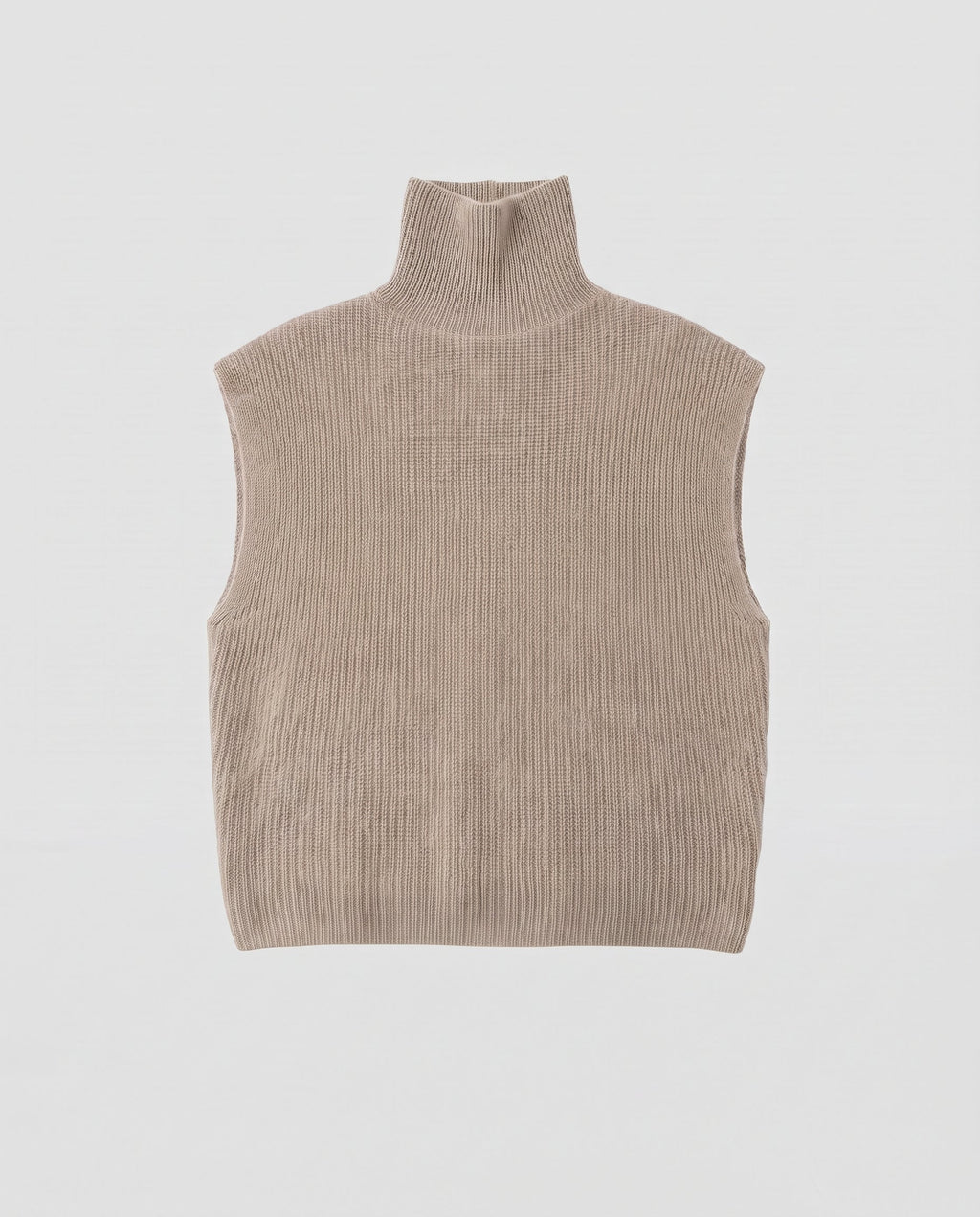 Women Short Cut Fluffy Mohair Look Fine Knit Vest with Round Neck