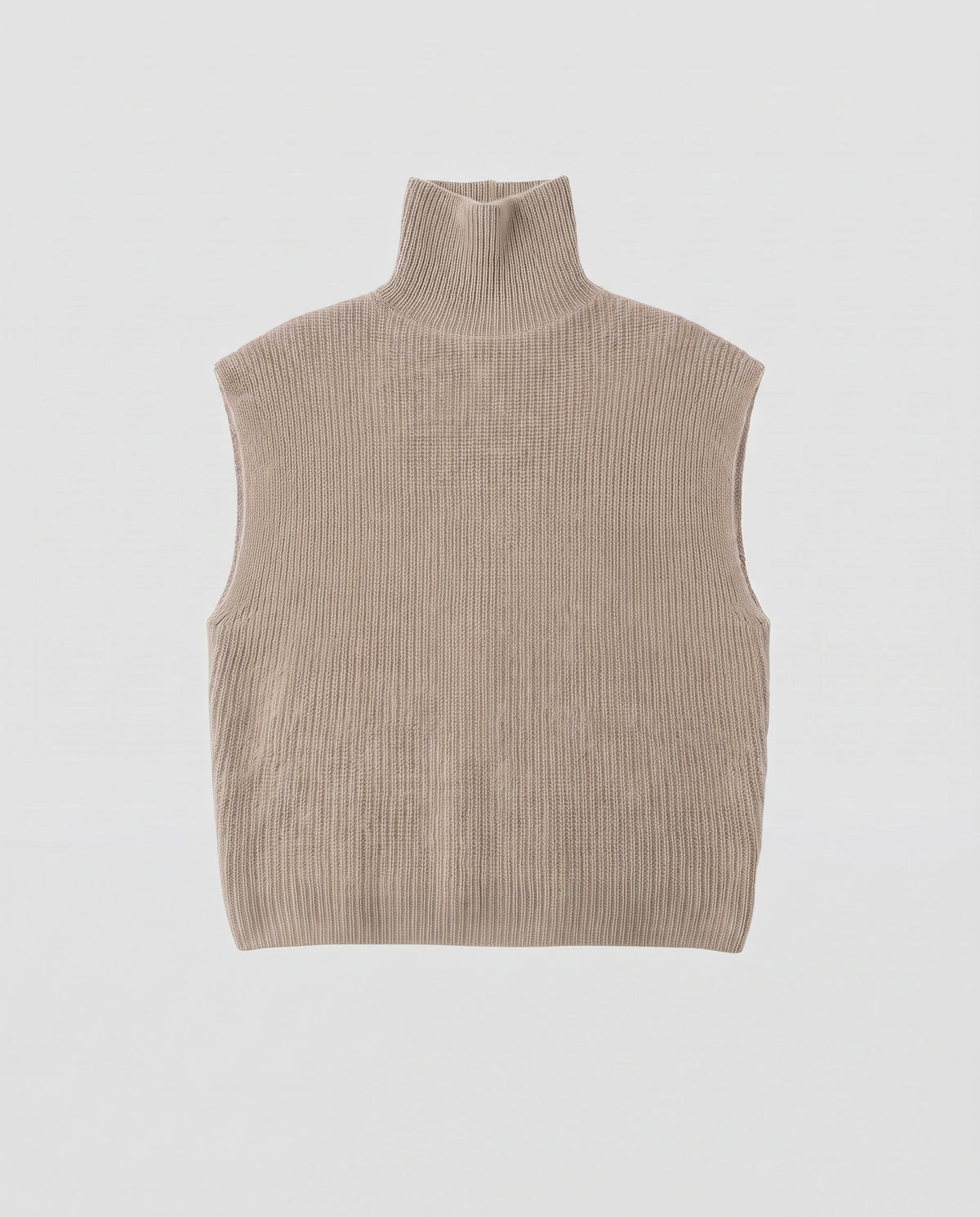 Women Short Cut Fluffy Mohair Look Fine Knit Vest with Round Neck