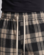 Men's Checkered Oversize Baggy Pants with Drawstring, Soft Fleece Lining and Drawstring Waist