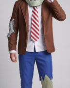 Men's Zombie Costume with Creative Head Accessory and Torn Details Fashion Glam