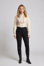 Women's Elegant Ruffle Blouse with High-Quality Lace and Tailored Cut Fashion Glam