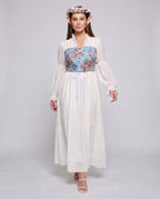 Women Romantic Maxi Dress with Ruffles and Floral Pattern Fashion Glam