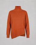 Women's Oversize Turtleneck Sweater with Dropped Shoulders and Extended Ribbed Hem Fashion Glam