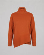 Women's Oversize Turtleneck Sweater with Dropped Shoulders and Extended Ribbed Hem Fashion Glam