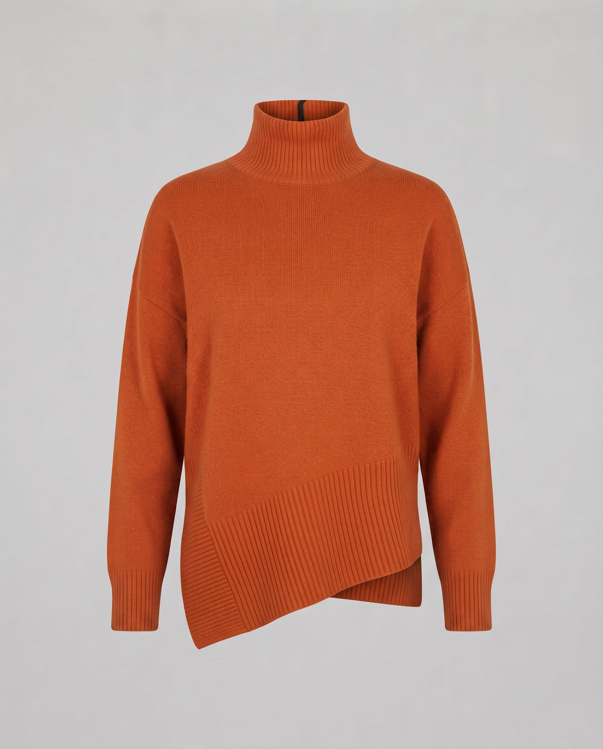 Women's Oversize Turtleneck Sweater with Dropped Shoulders and Extended Ribbed Hem Fashion Glam