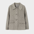 Women's Boxy Duffle Coat in Short Cut Made of Wool Blend with Toggle Closures and Applied Flap Pockets Fashion Glam