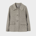 Women's Boxy Duffle Coat in Short Cut Made of Wool Blend with Toggle Closures and Applied Flap Pockets Fashion Glam