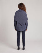 Women's Oversized Shirt Blouse with Overlapping Knot Scarf and Check Pattern Fashion Glam