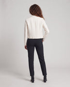 Women Simple Short Jacket with Stand-Up Collar and Handcrafted Frog Closures Fashion Glam