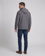 Men's leisure softshell jacket with adjustable hood, chest zipper and Velcro cuffs Fashion Glam