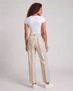 Women high-waisted, wide striped pants with straight leg Fashion Glam