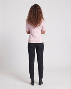 Women Fine U-Neck Fine Knit Shirt with Three-Quarter Sleeves Fashion Glam