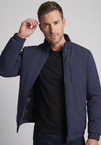 Men's quilted thermo transitional jacket with stand-up collar