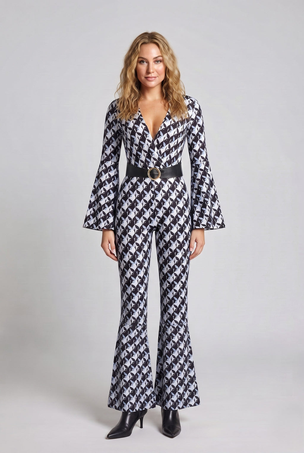 Women's Designer Jumpsuit with Wide Sleeve Fashion Glam