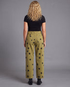 Ladies High-Waist Jeans with Wide Leg and Polka Dot Print Fashion Glam