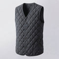 Herren Gepolsterte gesteppte Thermo‑Weste mit V‑Ausschnitt & durchgehender Knopfleiste Fashion Glam